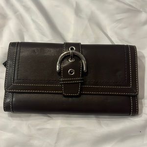 Coach leather soho checkbook wallet